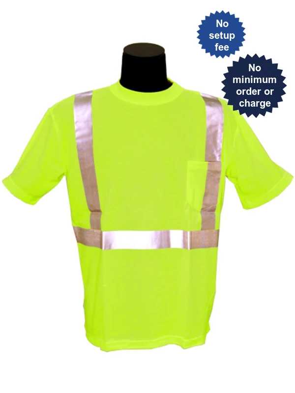 LIME, High Visibility, Microfiber Polyester Class 2 T-Shirt, Large