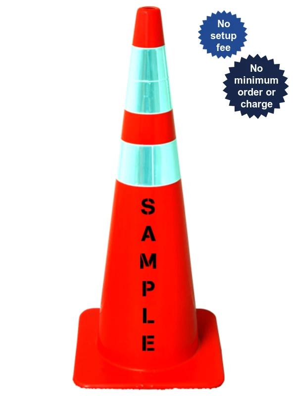 36\" Traffic Cones - Solid Orange 12 lbs