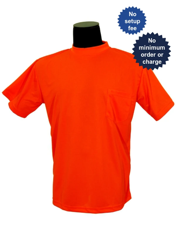 ORANGE, High Visibility, Microfiber Polyester T-Shirt, XL
