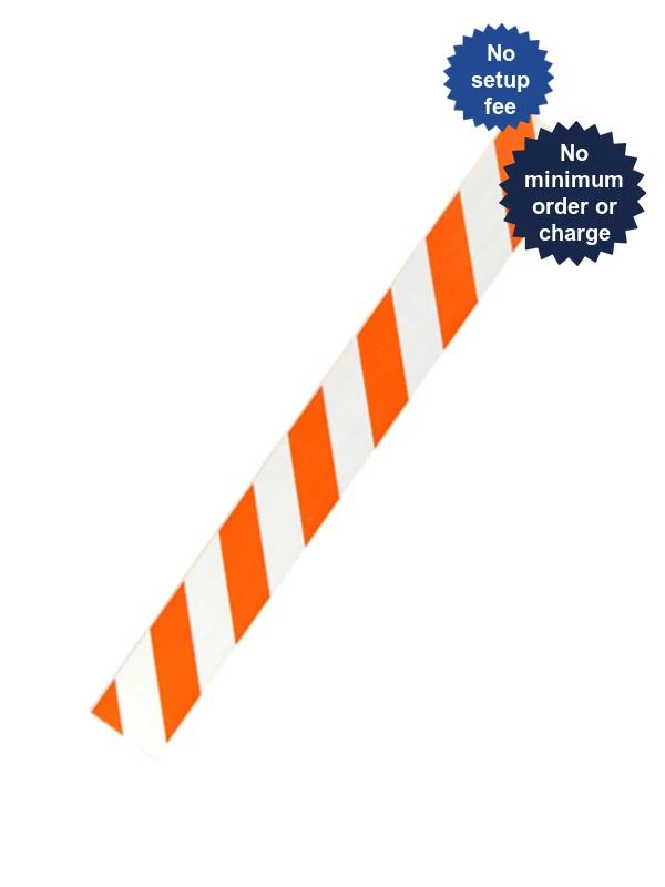 6\u0027 Plastic Rail with Engineer Grade (EG) Reflective Sheeting and Custom Lettering on two (2) sides