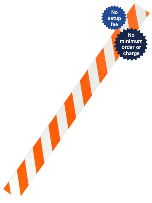 8\u0027 Plastic Rail with Engineer Grade (EG) Reflective Sheeting \u0026 Custom Lettering on one (1) side