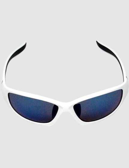 White Frame Blue Lens Safety Glasses