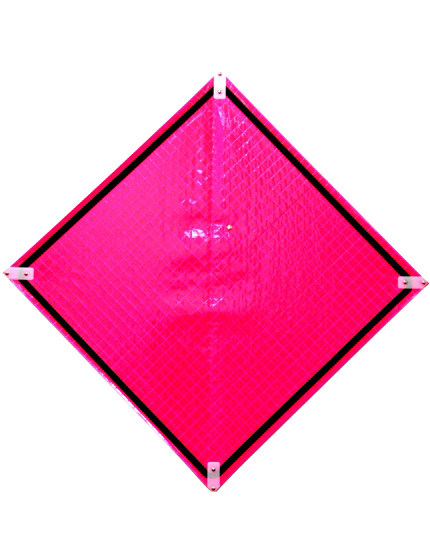 36 Reflective Pink Emergency Roll-Up Sign